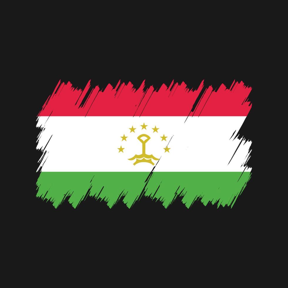 Tajikistan Flag Brush Vector. National Flag vector