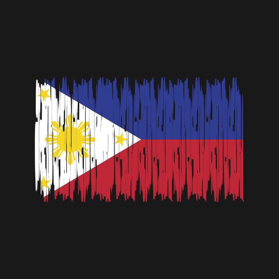 Philippines Flag Brush Strokes. National Flag vector