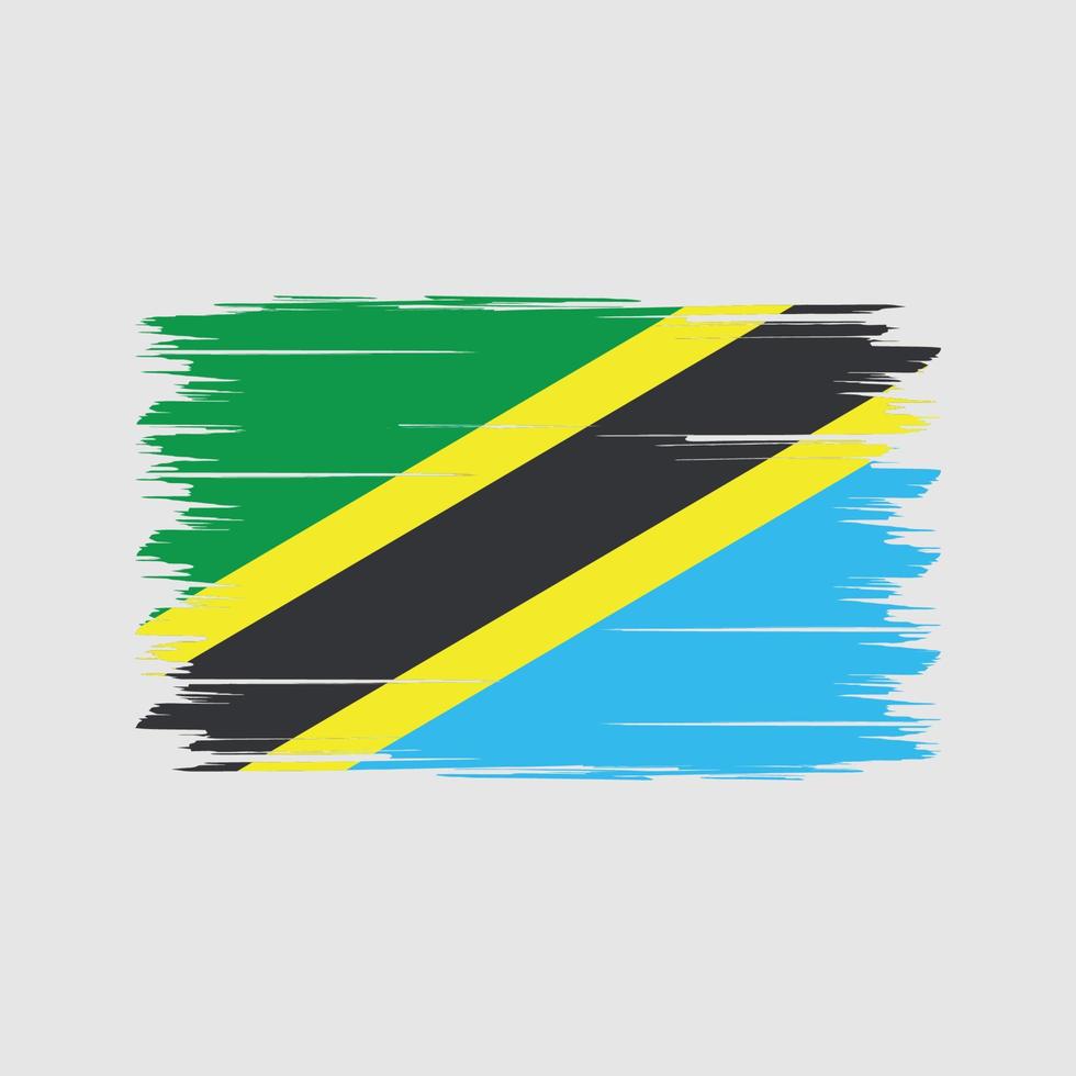 Tanzania Flag Brush. National Flag vector