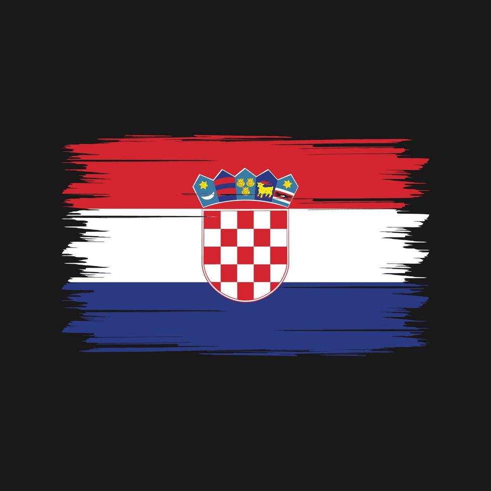 pincel de bandera de croacia. bandera nacional vector