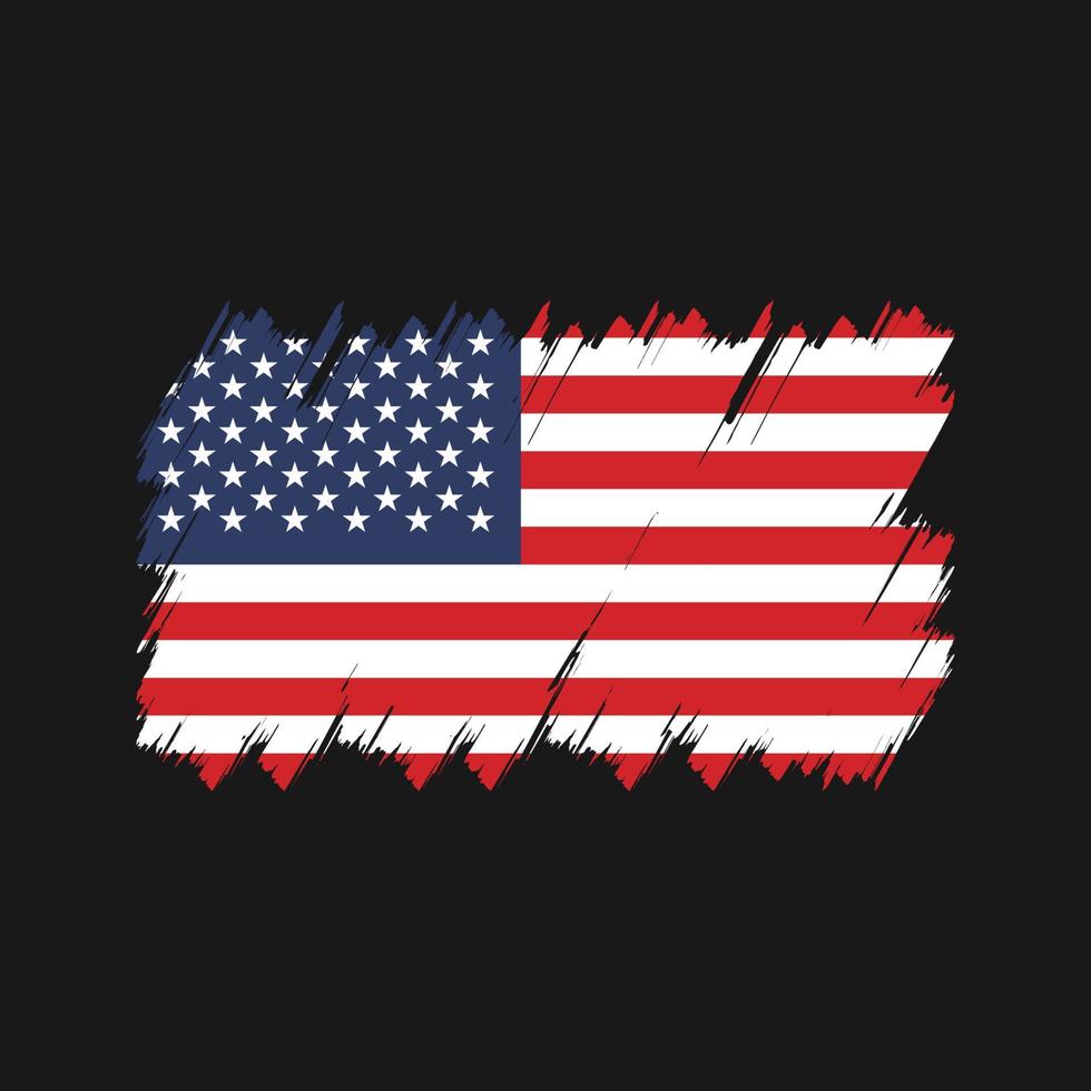 vector de pincel de bandera americana. bandera nacional