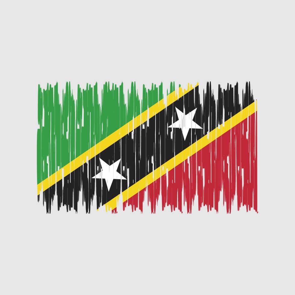 trazos de pincel de bandera de saint kitts y nevis. bandera nacional vector