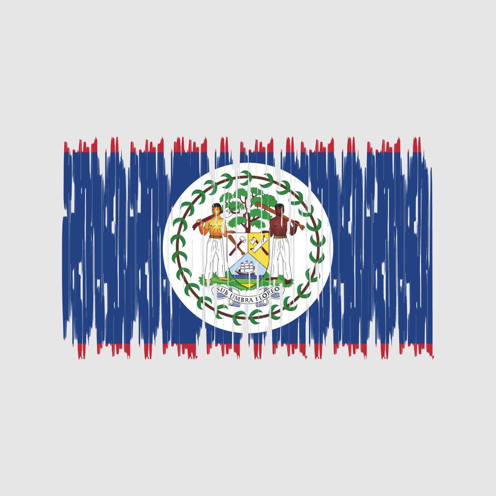 trazos de pincel de bandera de belice. bandera nacional vector