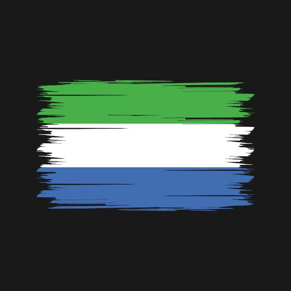 Sierra Leone Flag Brush. National Flag vector