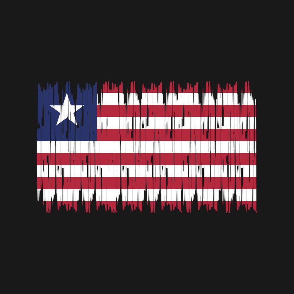 trazos de pincel de la bandera de liberia. bandera nacional vector