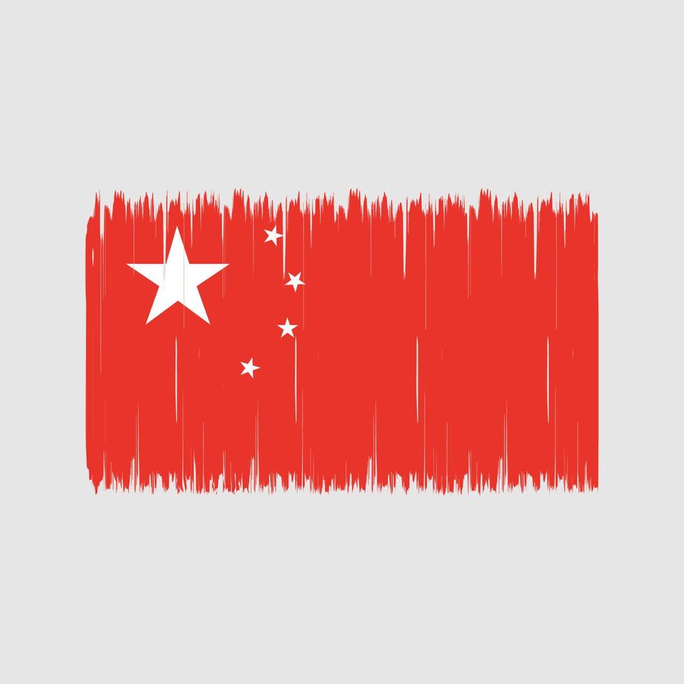 China Flag Brush. National Flag vector