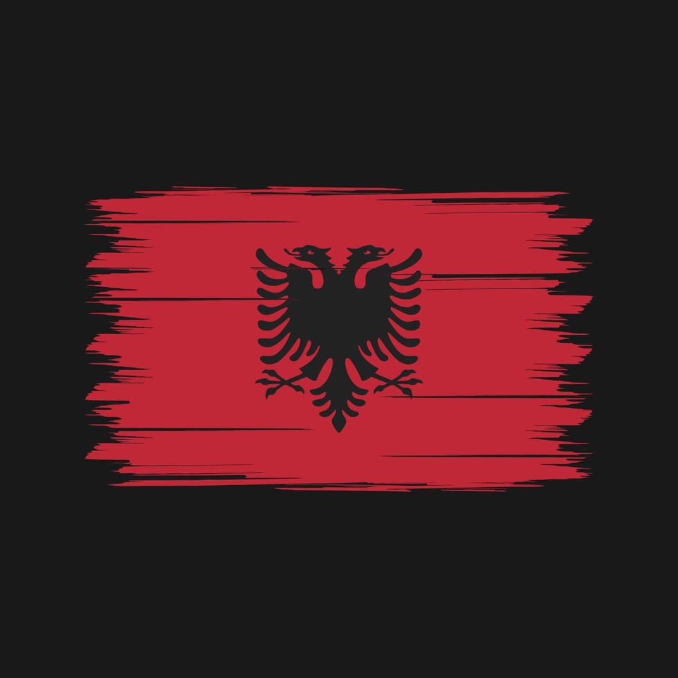 pincel de bandera de albania. bandera nacional vector