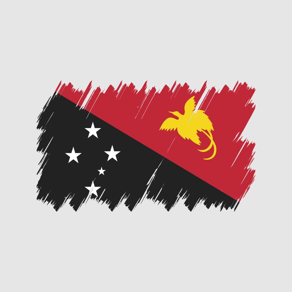 vector de pincel de bandera de papúa nueva guinea. bandera nacional