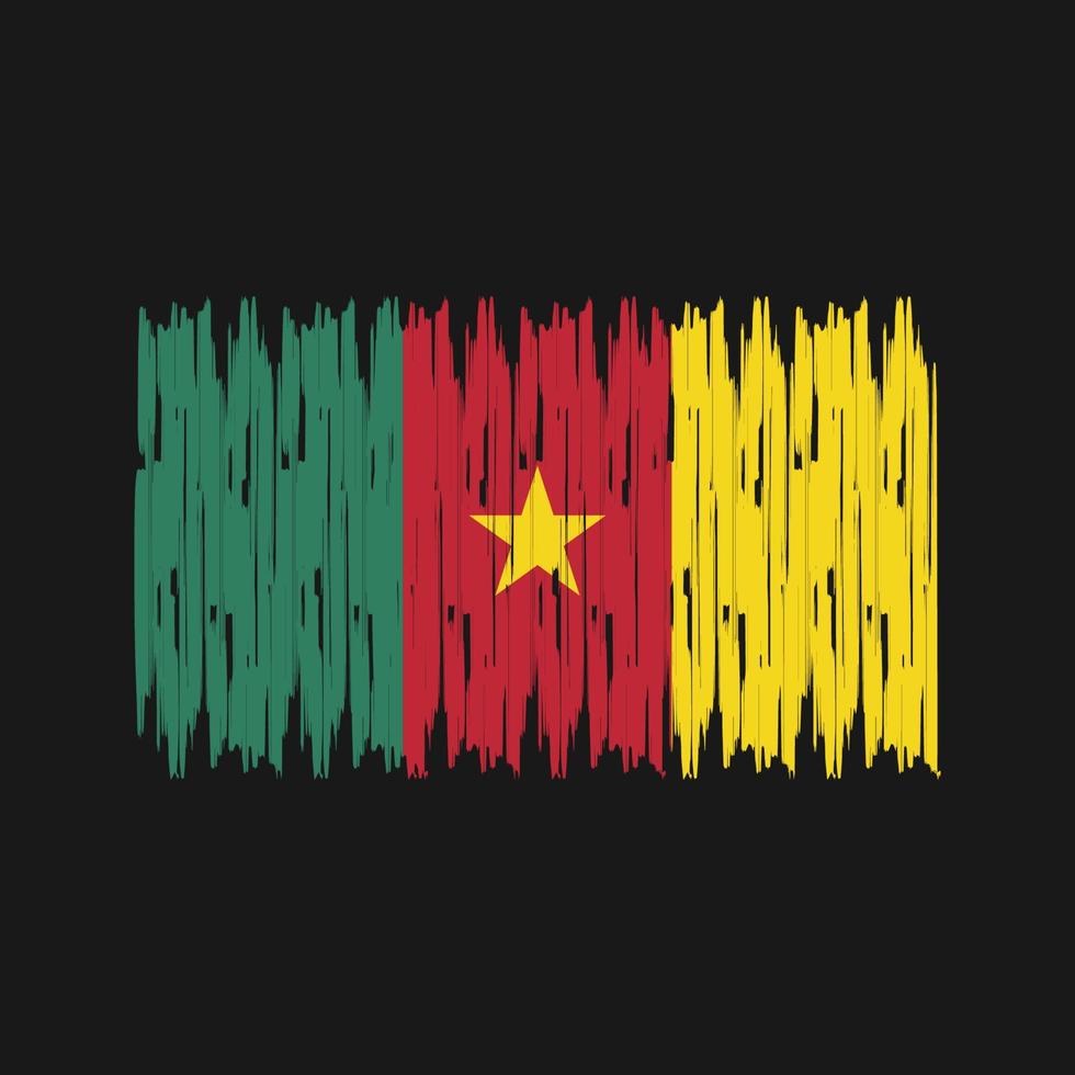 trazos de pincel de bandera de camerún. bandera nacional vector