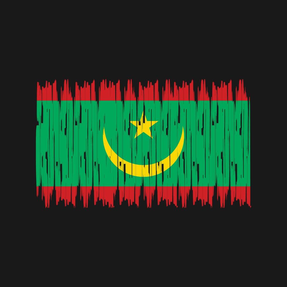 trazos de pincel de bandera de mauritania. bandera nacional vector