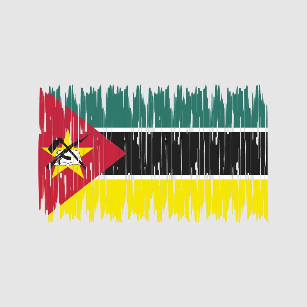 Mozambique Flag Brush Strokes. National Flag vector