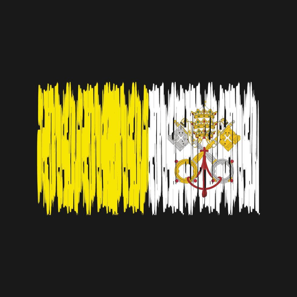 trazos de pincel de la bandera del vaticano. bandera nacional vector