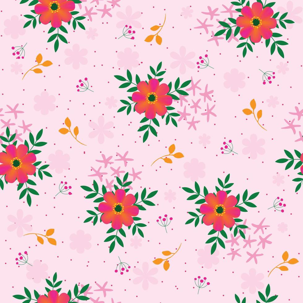 patrón floral sin fisuras dibujado a mano flores de colores fondo natural con coloridas flores pintadas vector