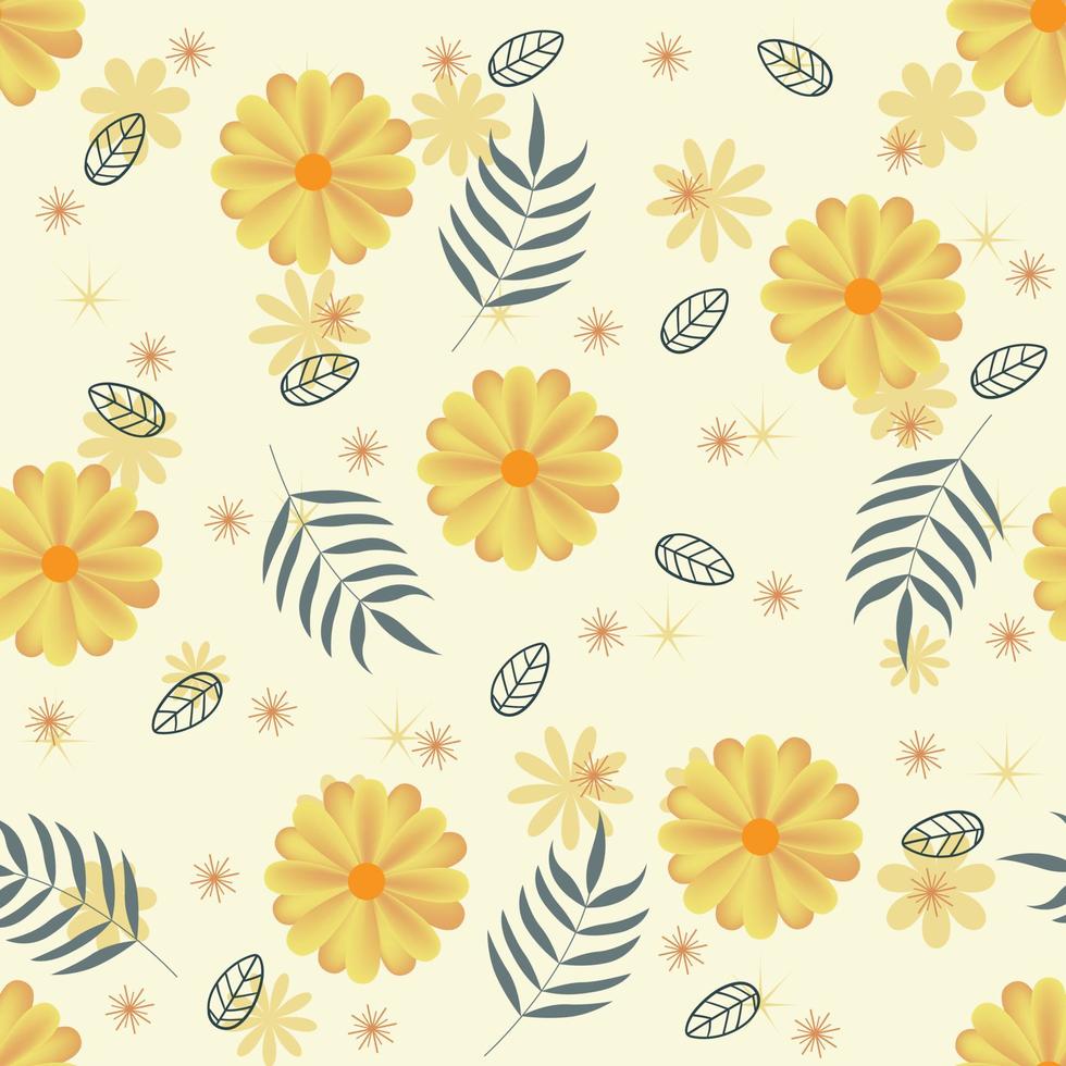 Floral seamless pattern Hand drawn colorful flowers Natural background with colorful painted flowers vector