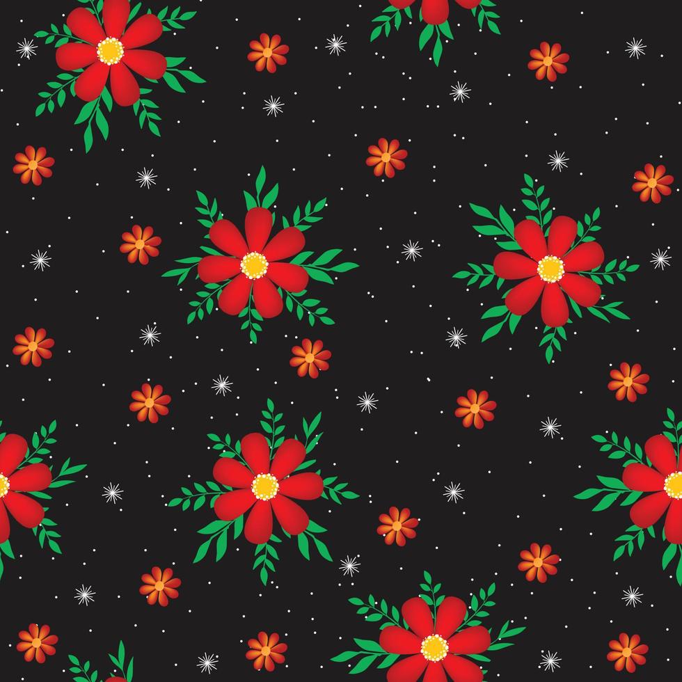 Floral seamless pattern Hand drawn colorful flowers Natural background with colorful painted flowers vector