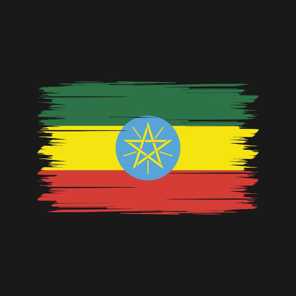 Ethiopia Flag Brush. National Flag vector