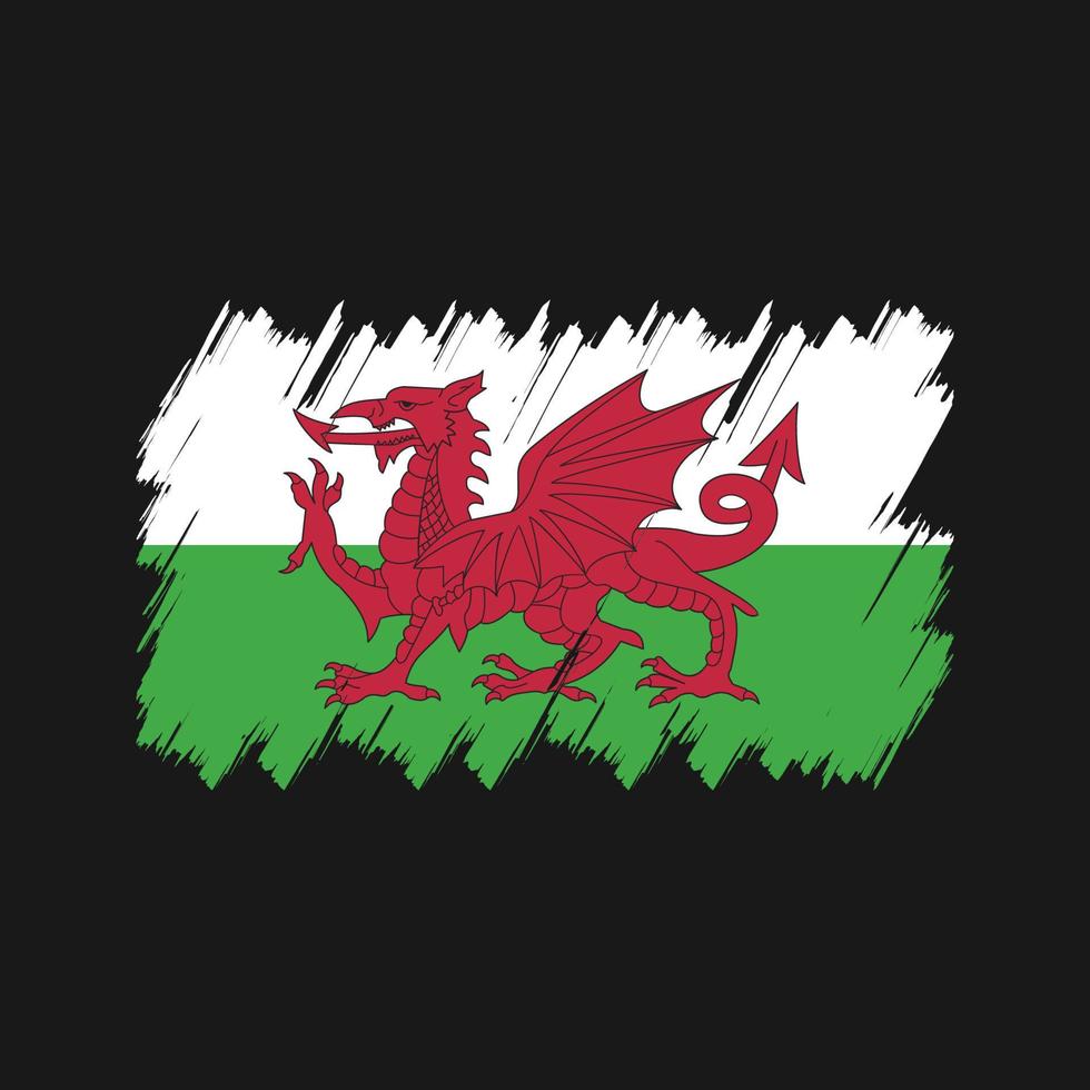 Wales Flag Brush Vector. National Flag vector