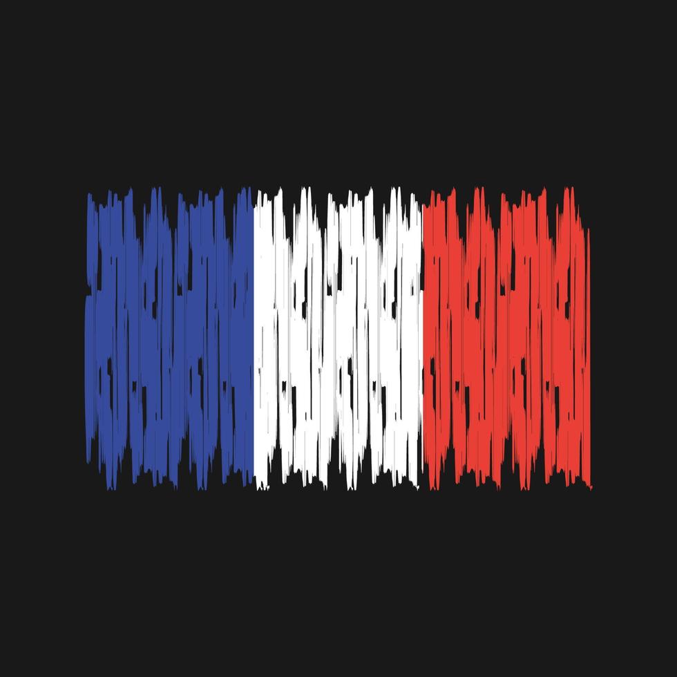 France Flag Brush Strokes. National Flag vector