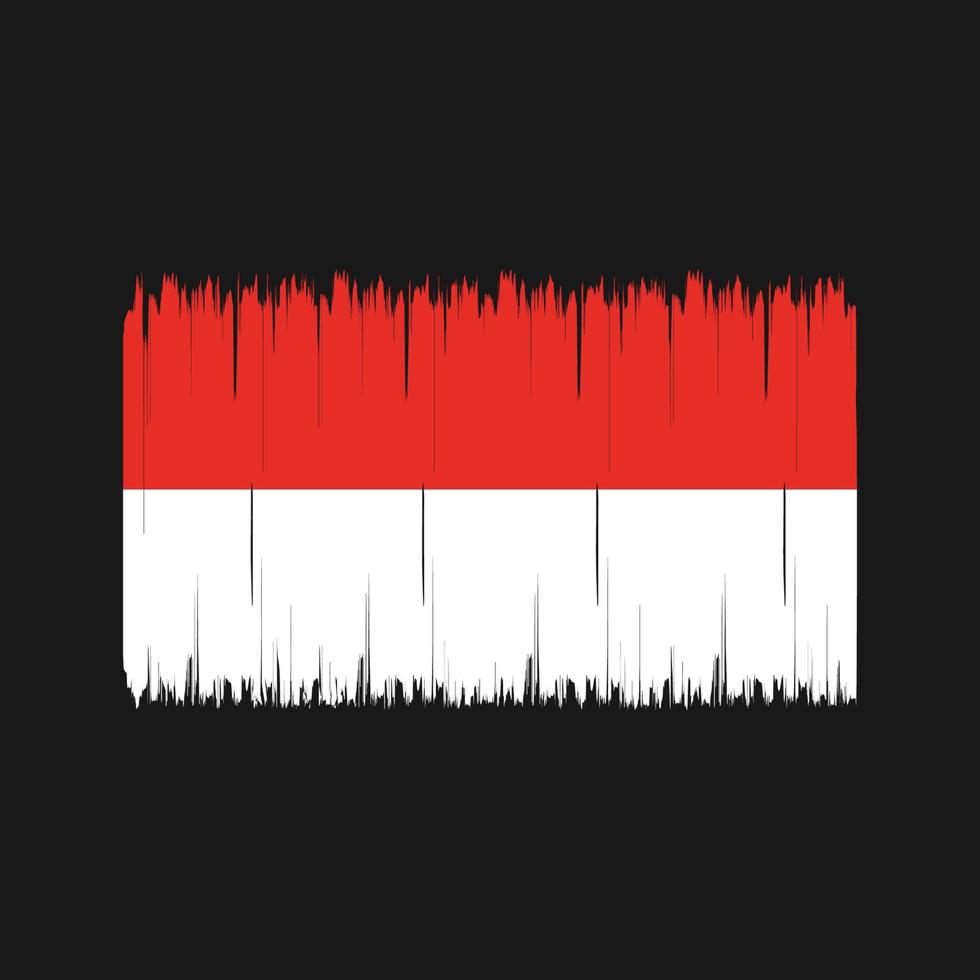 Indonesia or Monaco Flag Brush. National Flag vector
