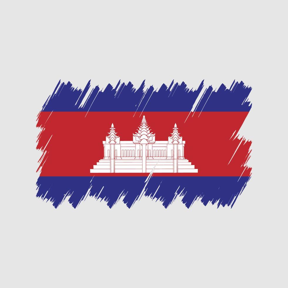 vector de pincel de bandera de camboya. bandera nacional