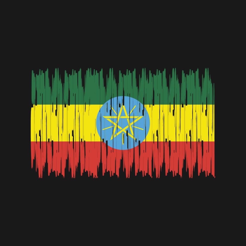 trazos de pincel de bandera de etiopía. bandera nacional vector