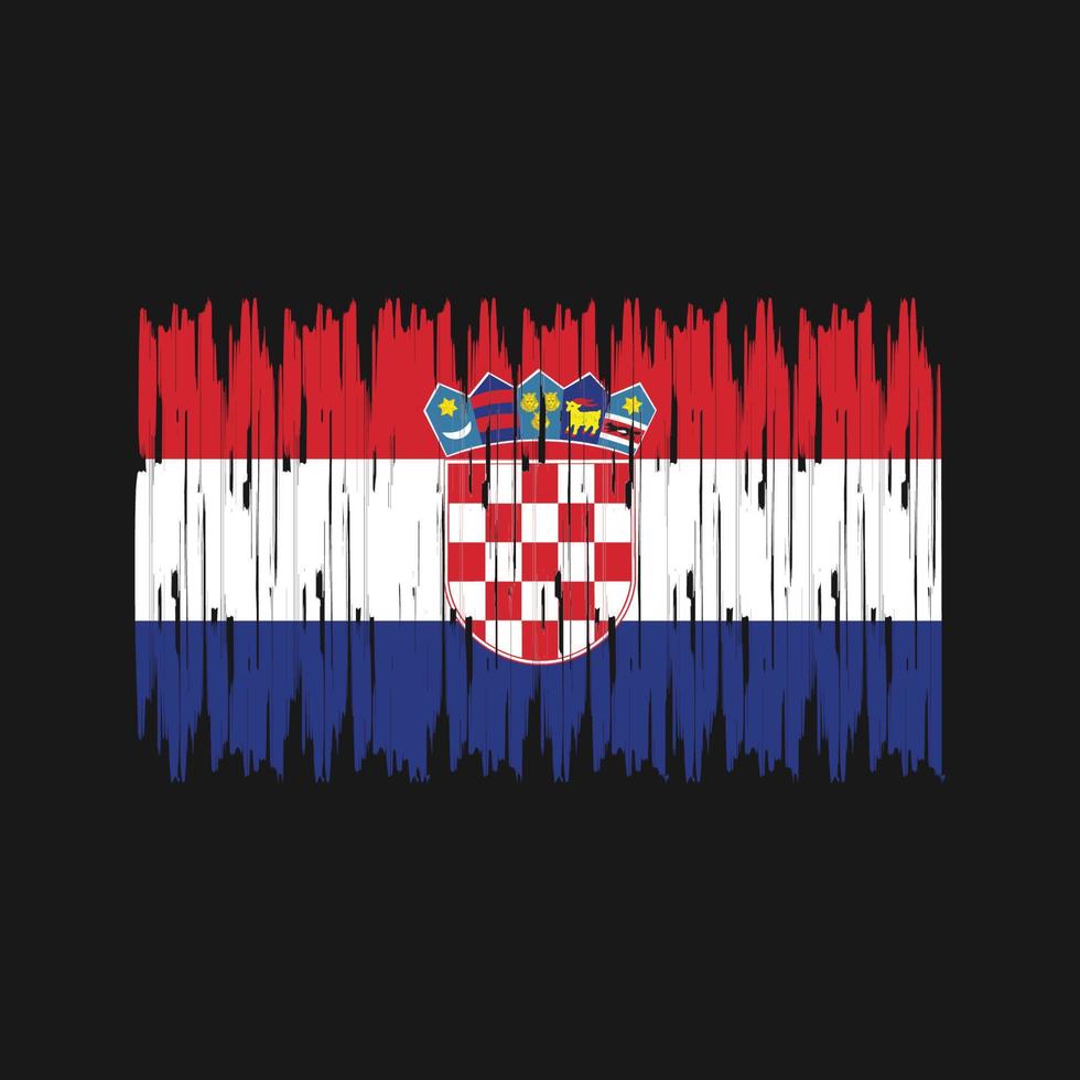 Croatia Flag Brush Strokes. National Flag vector