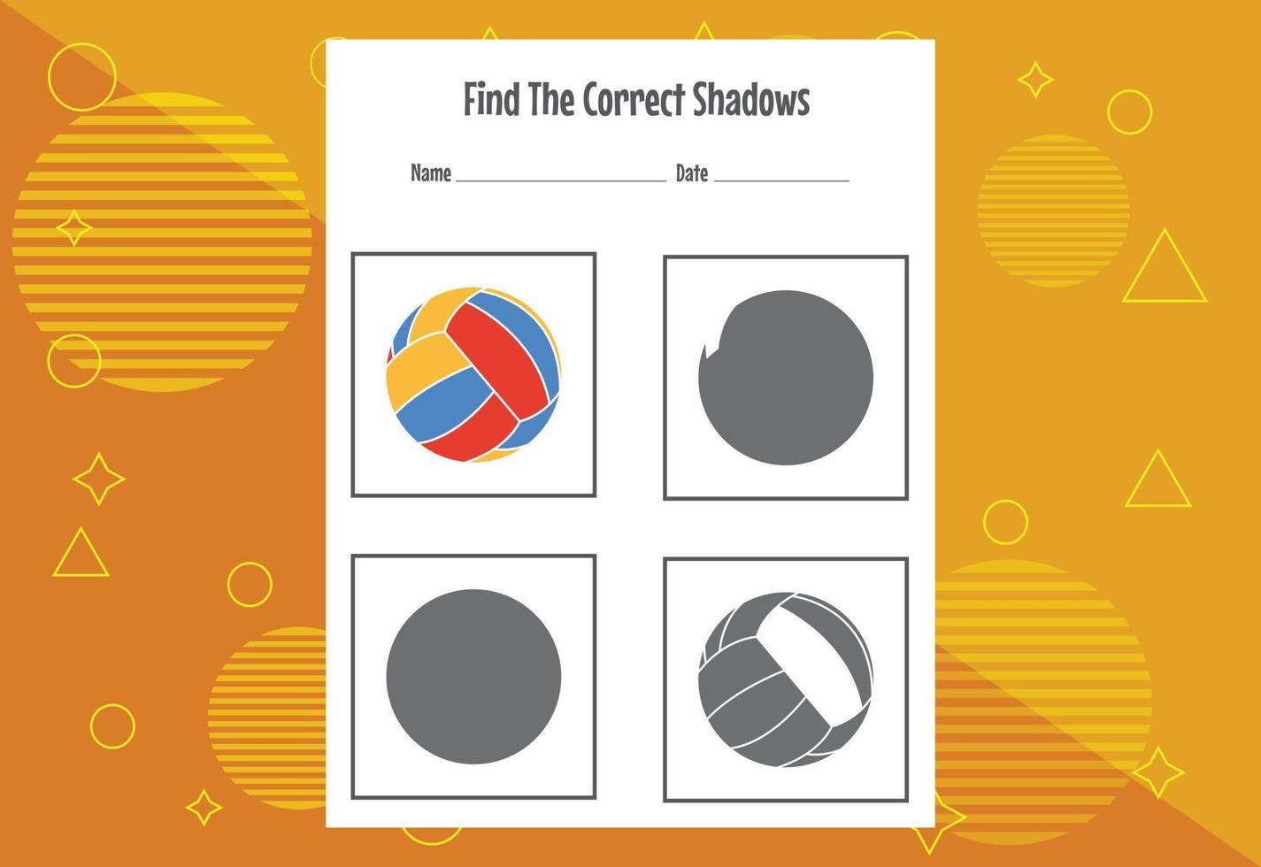 Find the correct shadow. Education developing worksheet. Matching game for kids. vector