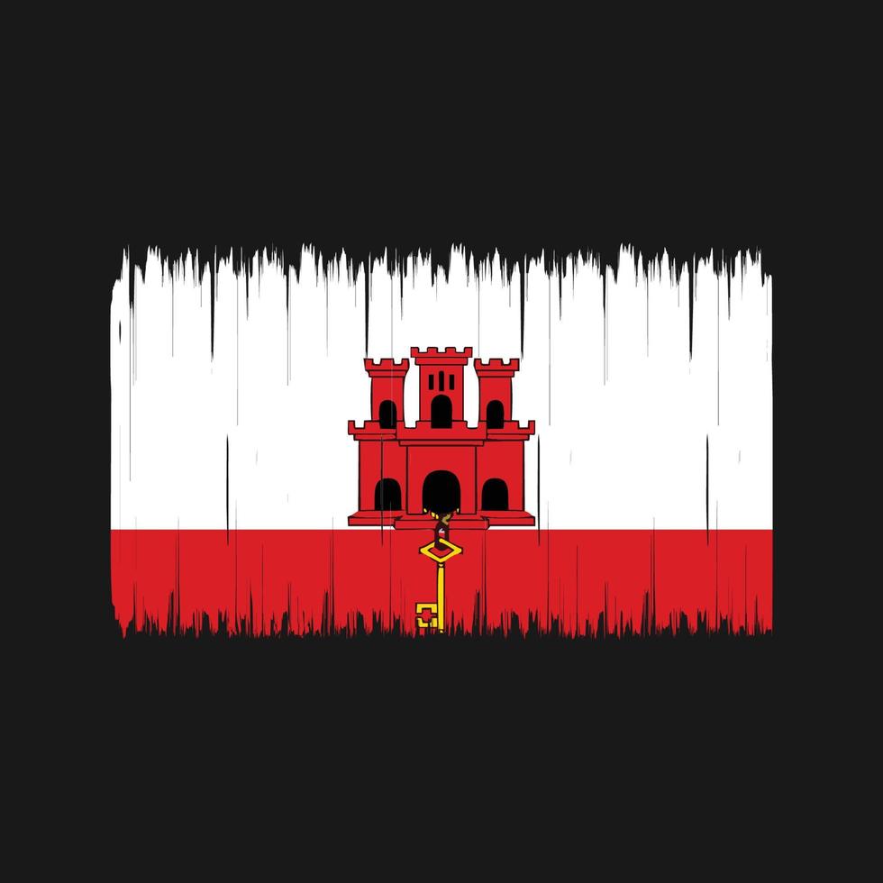 Gibraltar Flag Brush. National Flag vector
