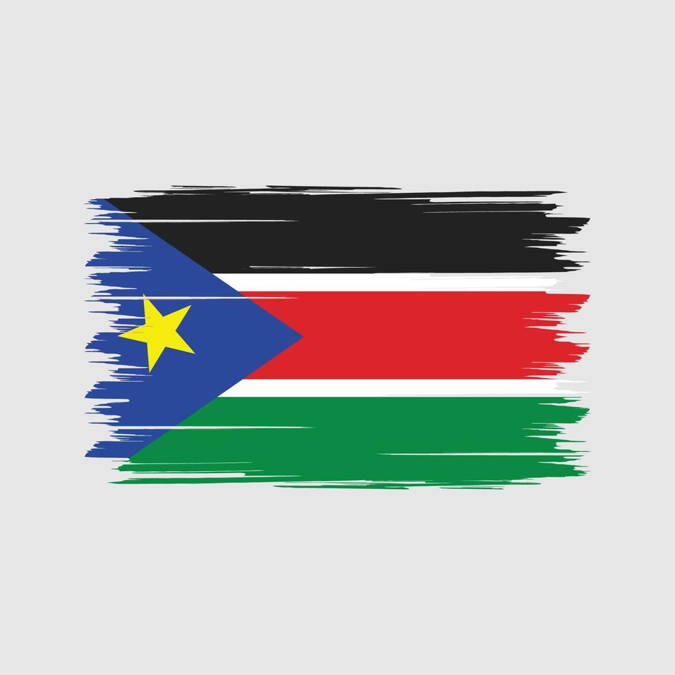 South Sudan Flag Brush. National Flag vector