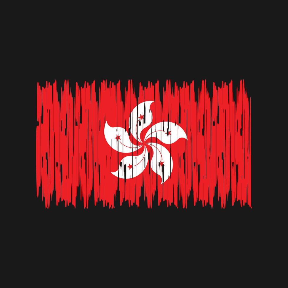 trazos de pincel de bandera de hong kong. bandera nacional vector