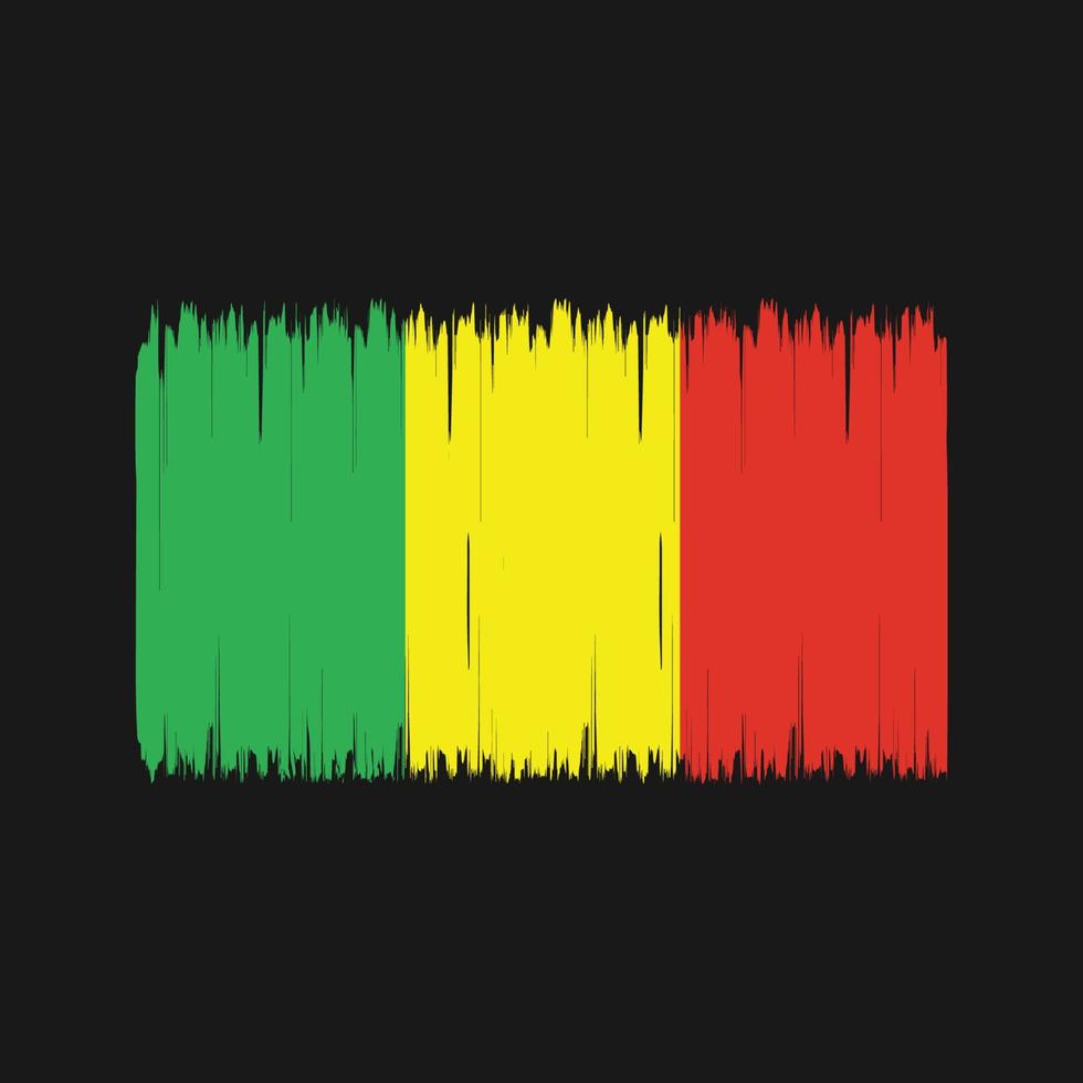 Mali Flag Brush. National Flag vector