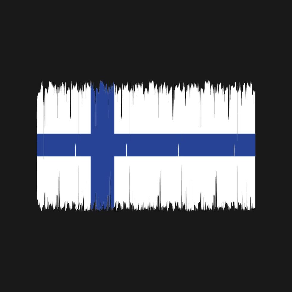 Finland Flag Brush. National Flag vector