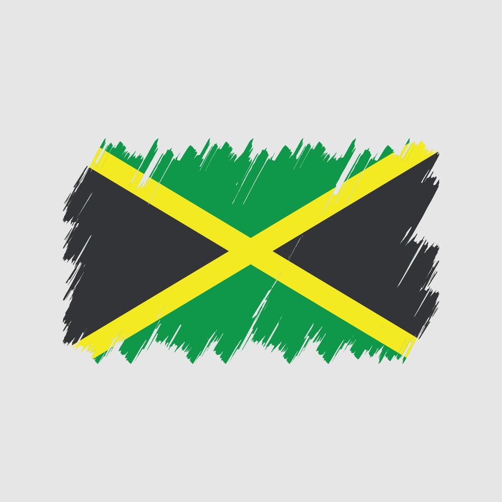 vector de pincel de bandera jamaica. bandera nacional