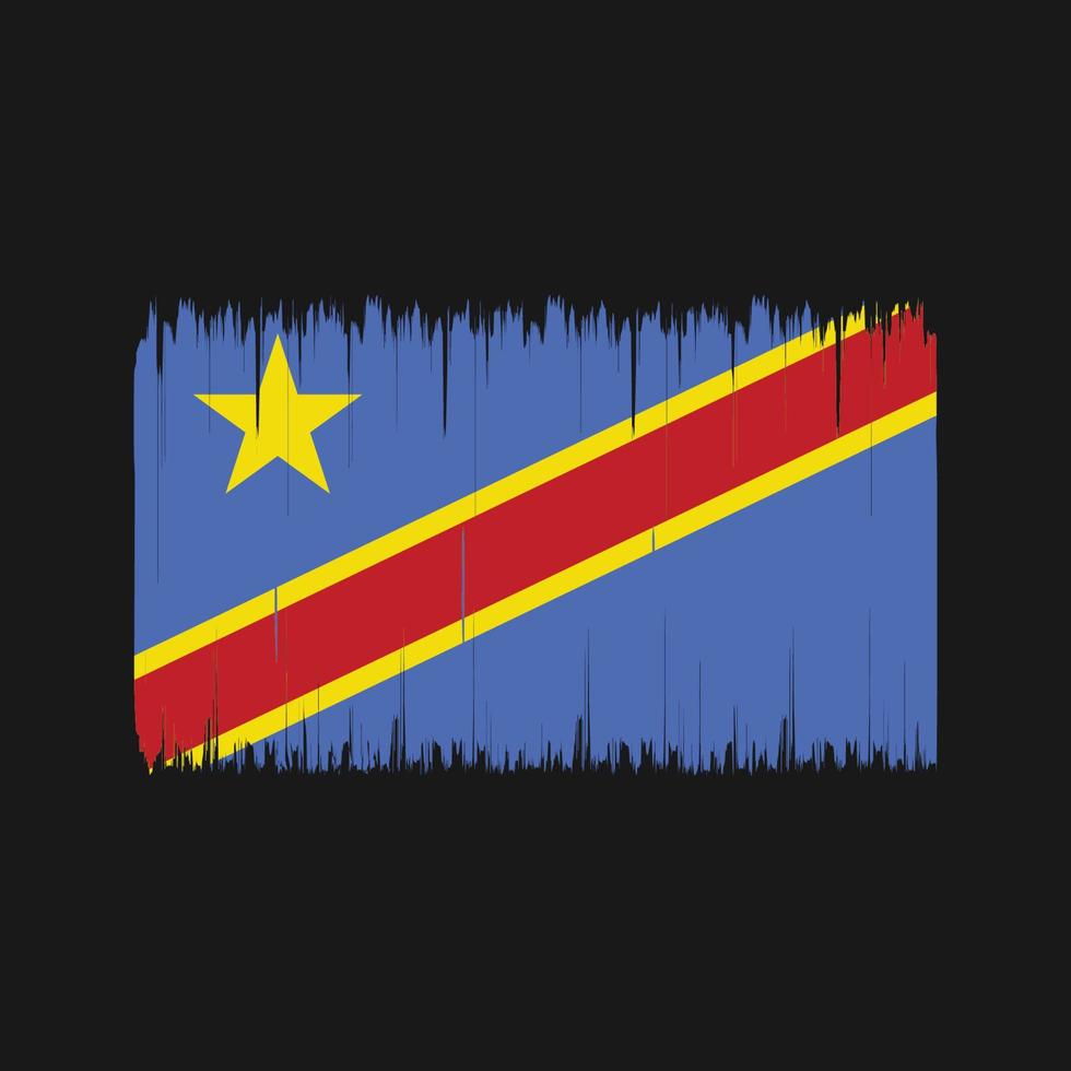 Republic Congo Flag Brush. National Flag vector