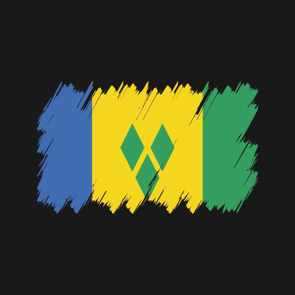 Saint Vincent and the Grenadines Flag Brush Vector. National Flag vector