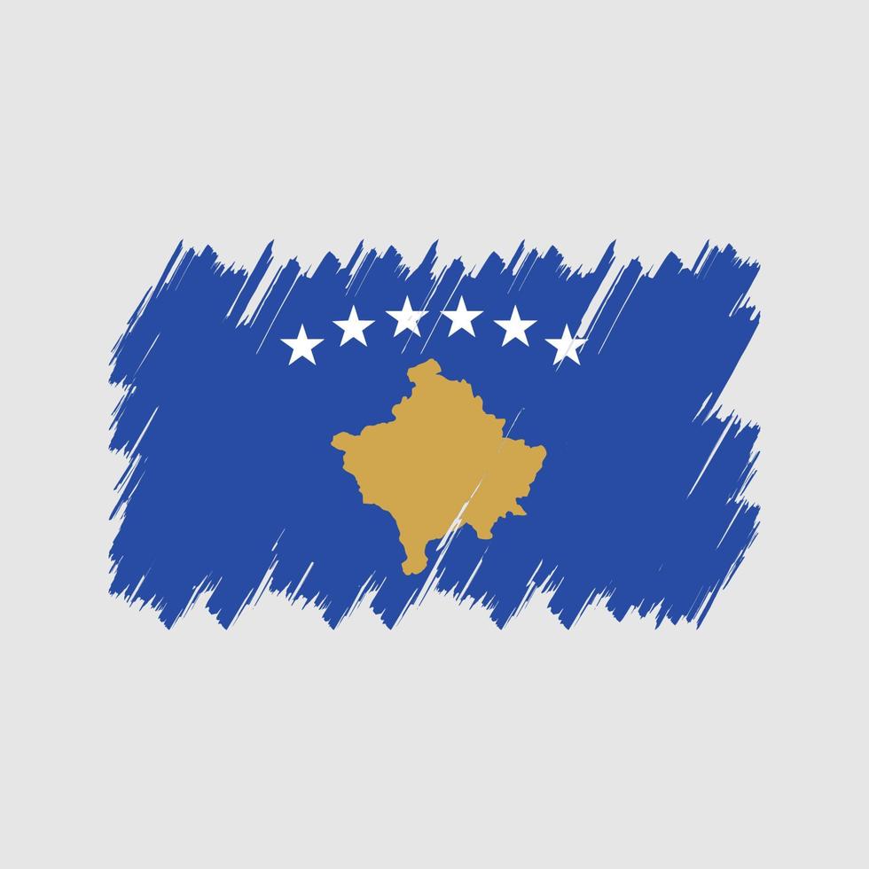 vector de pincel de bandera de kosovo. bandera nacional