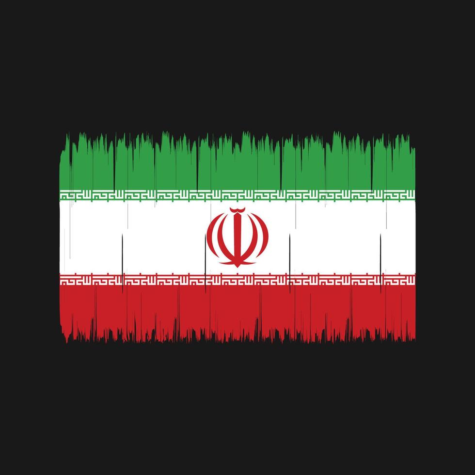 cepillo de la bandera de irán. bandera nacional vector