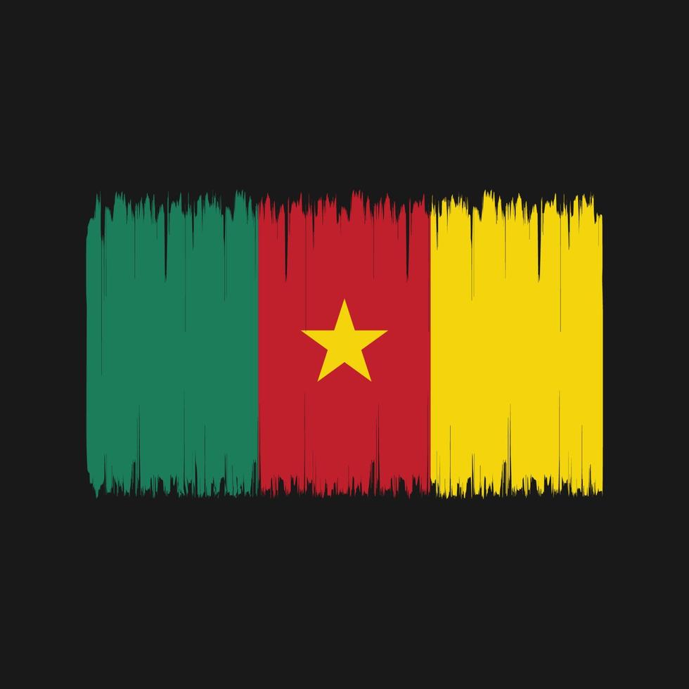 Cameroon Flag Brush. National Flag vector