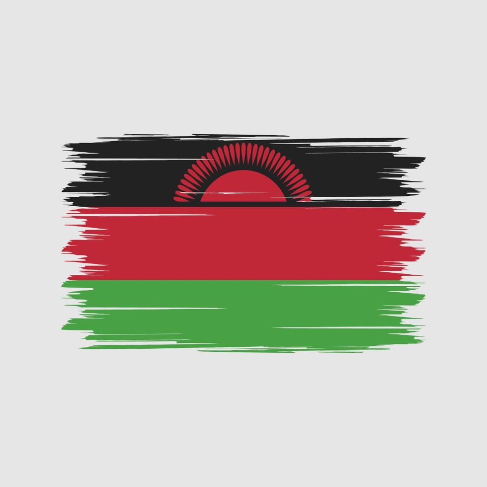 Malawi Flag Brush. National Flag vector