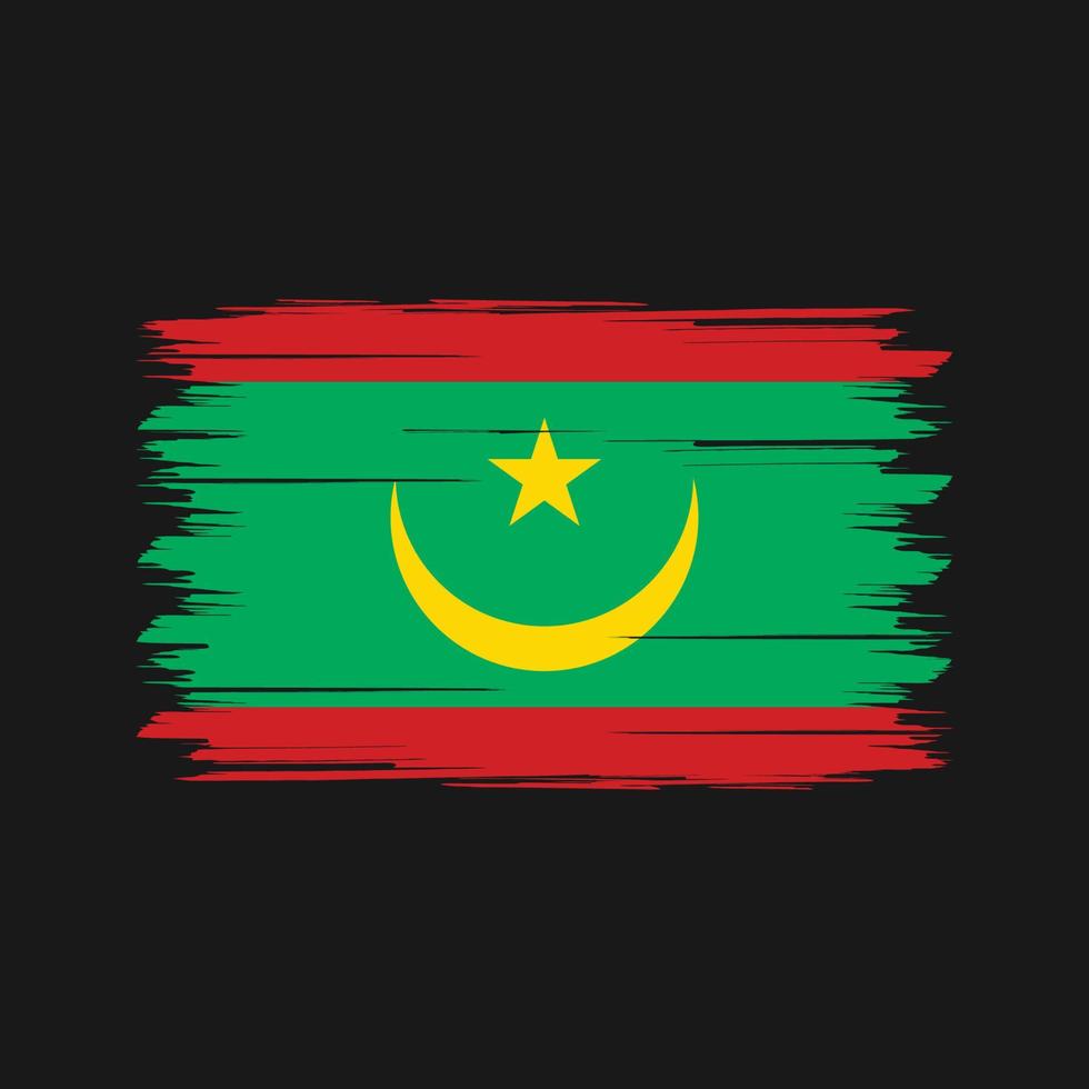 cepillo de bandera de mauritania. bandera nacional vector