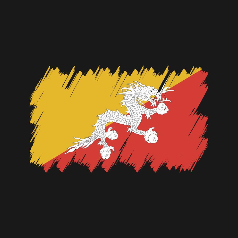 vector de pincel de bandera de Bután. bandera nacional