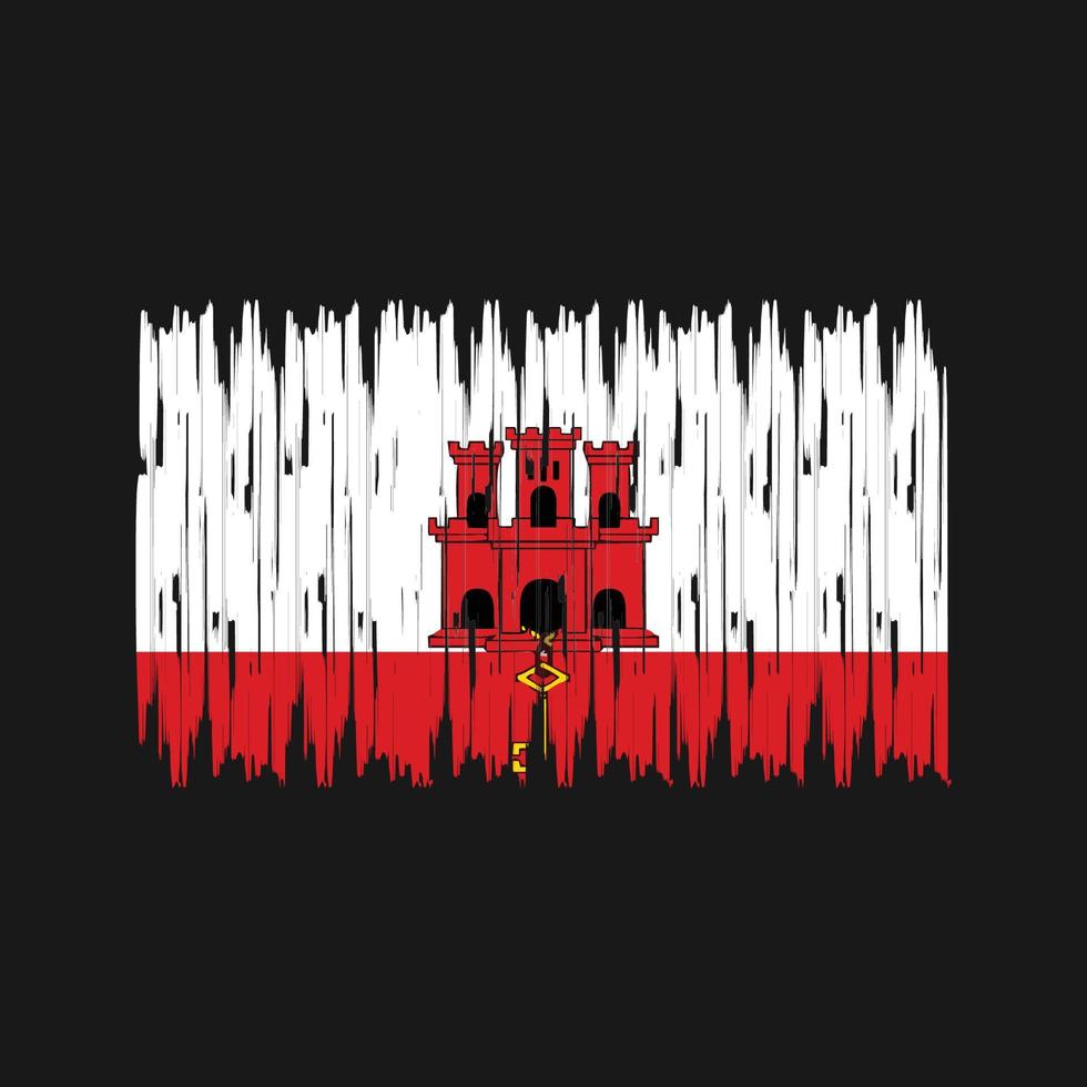 Gibraltar Flag Brush Strokes. National Flag vector