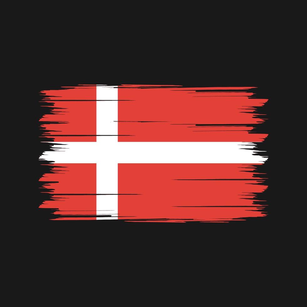 Denmark Flag Brush. National Flag vector