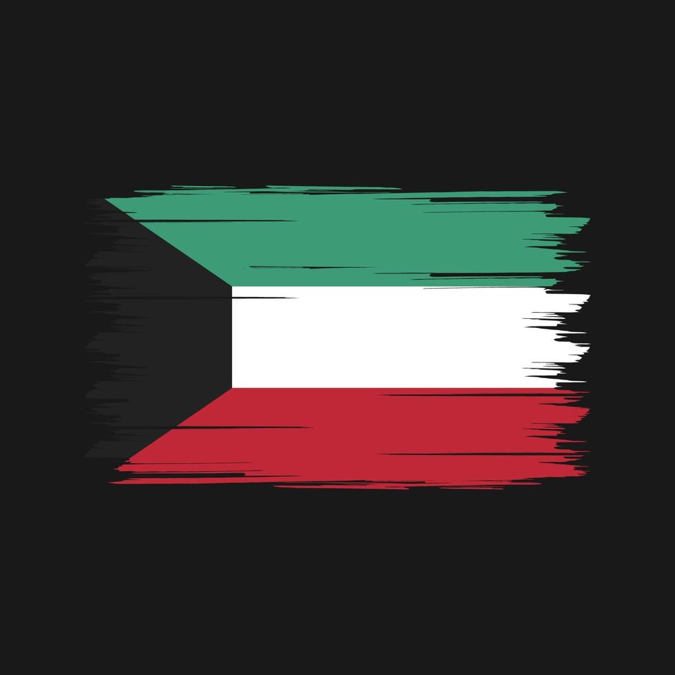 Kuwait Flag Brush. National Flag vector