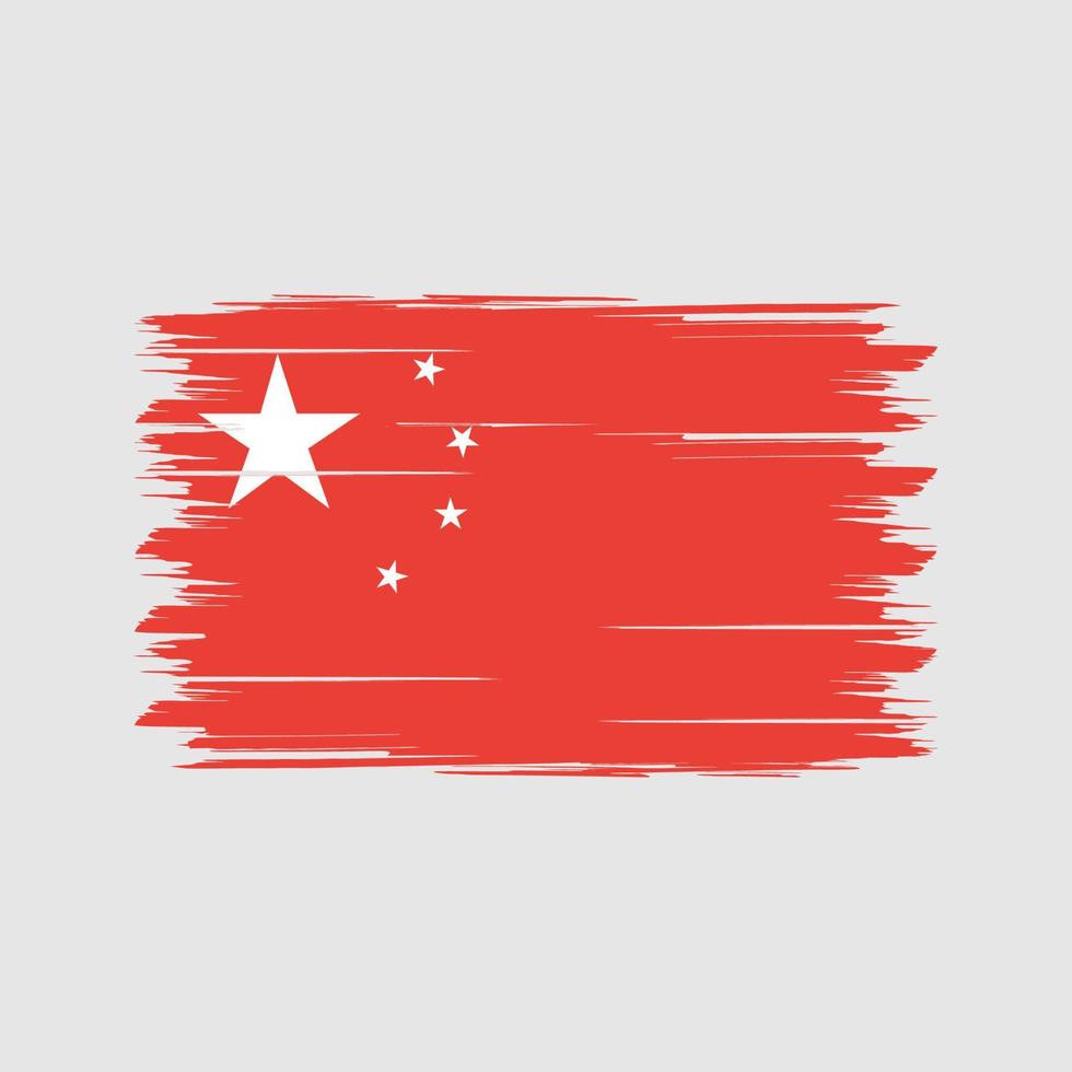 China Flag Brush. National Flag vector