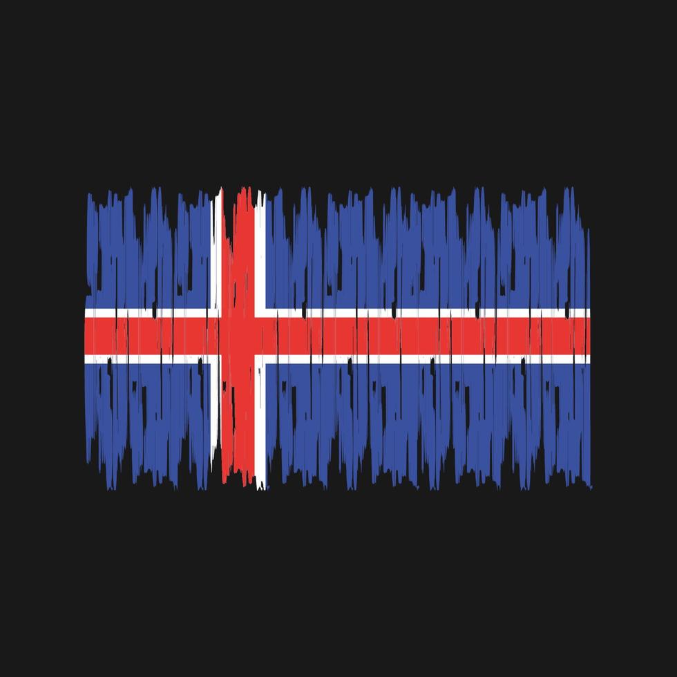 trazos de pincel de bandera de islandia. bandera nacional vector