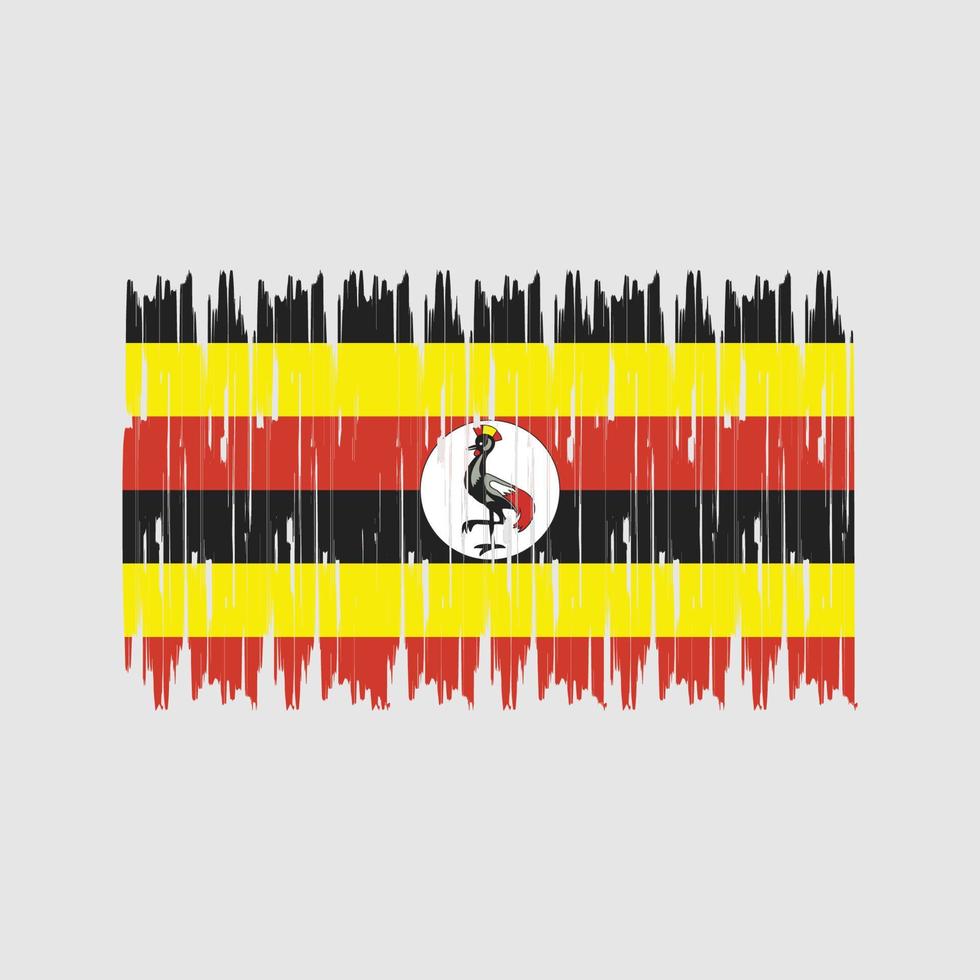 Uganda Flag Brush Strokes. National Flag vector