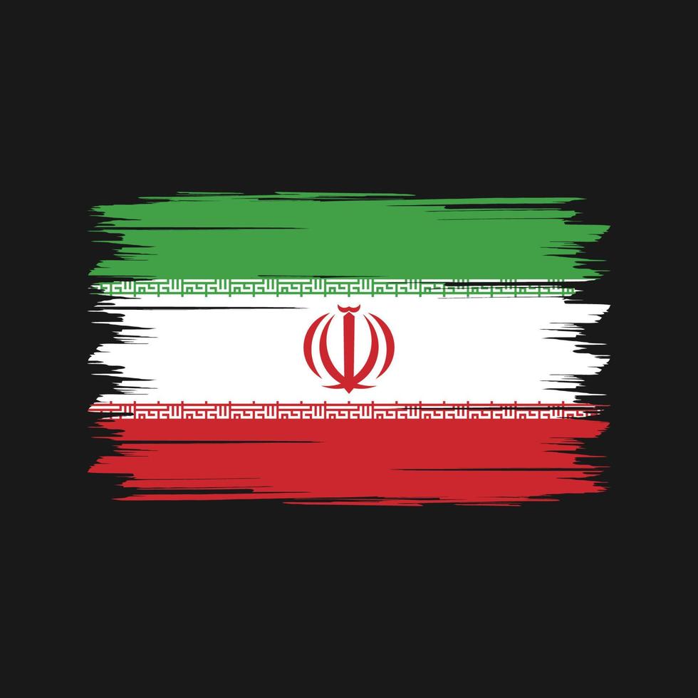 cepillo de la bandera de irán. bandera nacional vector