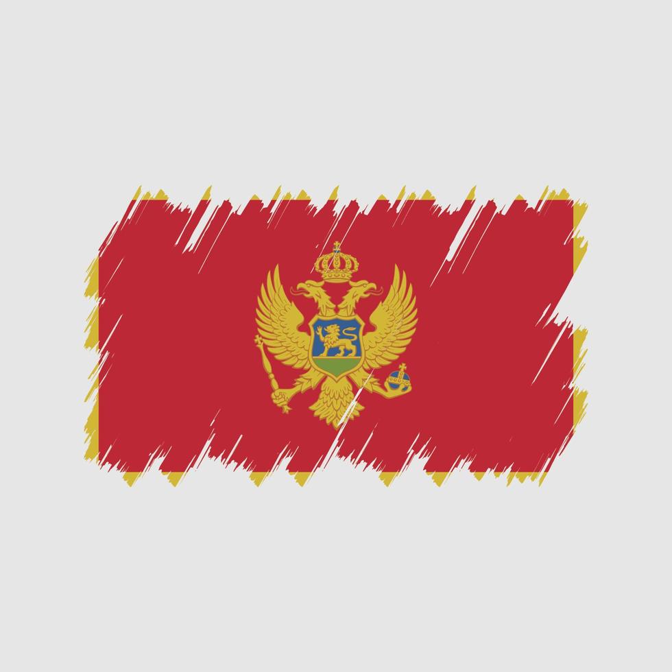 vector de pincel de bandera de montenegro. bandera nacional