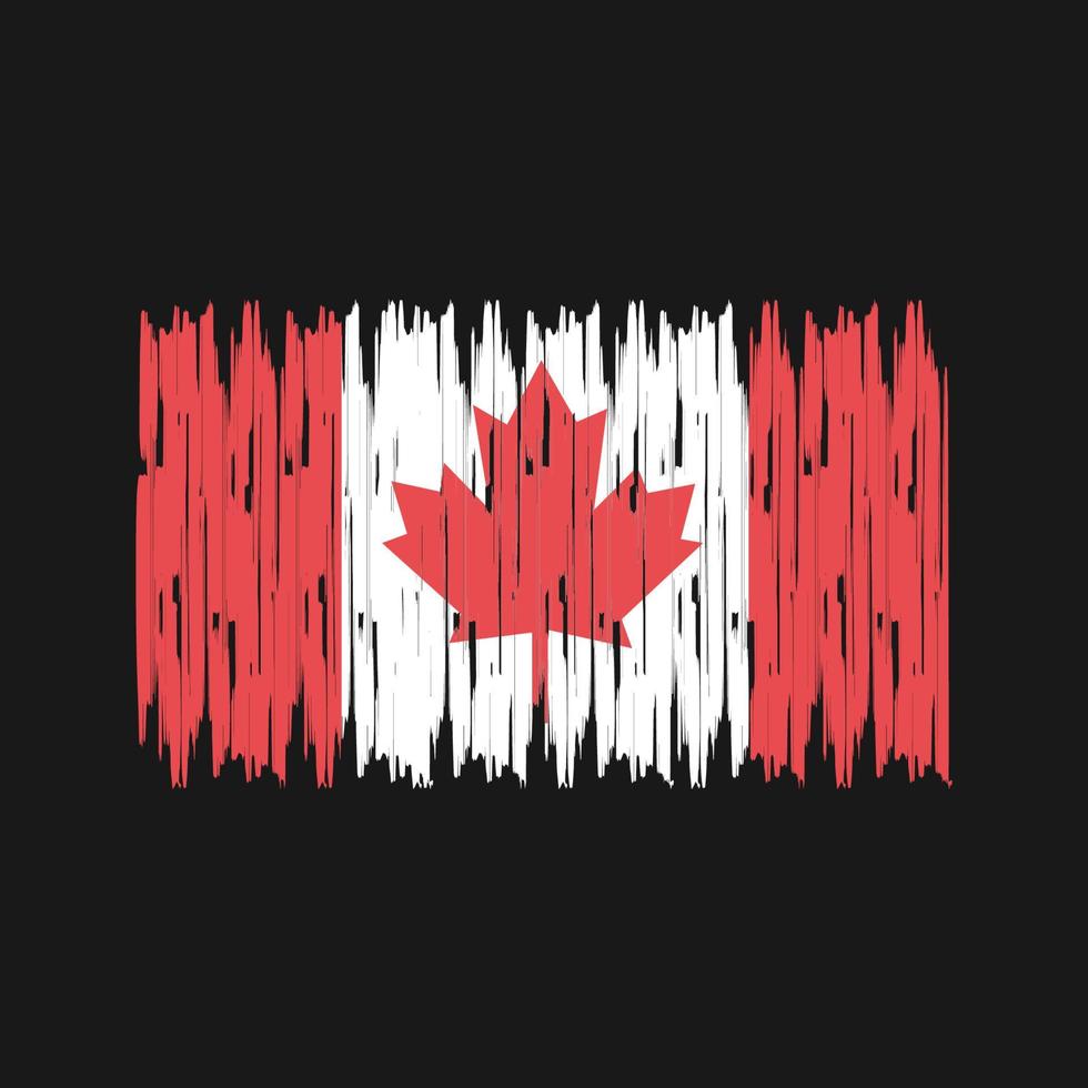 trazos de pincel de la bandera de canadá. bandera nacional vector